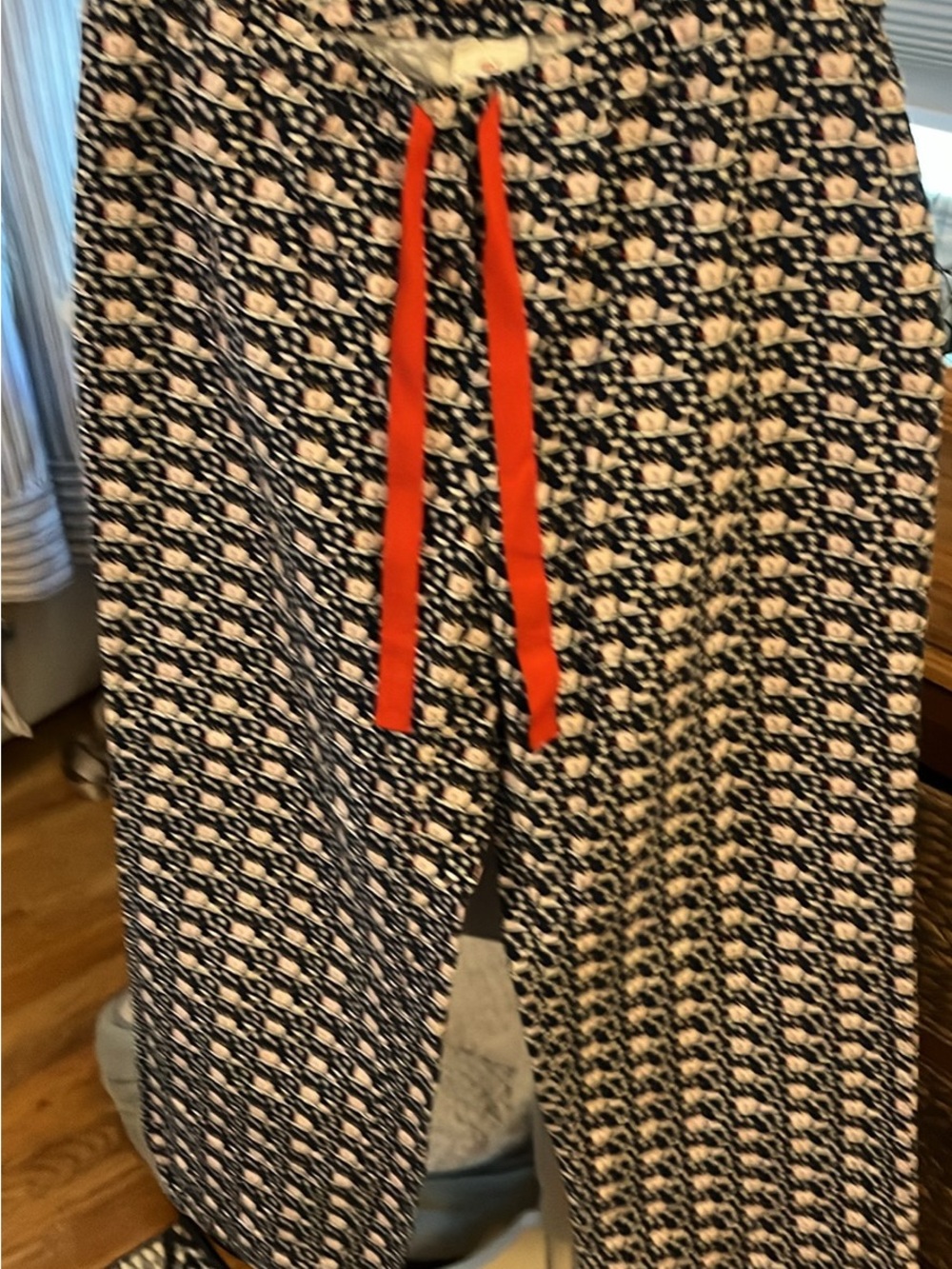 Vineyard Vines Navy & White Geometric Pajama Joggers with Red Drawstring